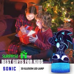 ALLODUCK 3D Illusion Night Light - 2 Pattern 16 Color Change Decor Lamp With Remote Control Kids Bedroom Decoration, Creative Lighting Christmas Gifts For Kids -Xmas Lighting Shop 71QsU1hmXL. AC SL1200