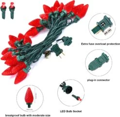 Silvom Red Christmas Lights, 25 LED Srawberry Lights, 16ft Xmas Lights, 120V UL Certified Indoor & Outdoor String Lights For Halloween, Thanksgiving Day, Christmas Tree, Wedding, Holiday Decoration 13 Silvom Red Christmas Lights, 25 LED Srawberry Lights, 16ft Xmas Lights, 120V UL Certified Indoor & Outdoor String Lights For Halloween, Thanksgiving Day, Christmas Tree, Wedding, Holiday Decoration -Xmas Lighting Shop 71QtnZ7mOiL. AC SL1500