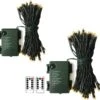 DBFAIRY 2 Pack-16.4ft Outdoor Christmas Tree String Lights 50 Warm White LEDs Battery Operated With Remote Control Green Cable 8 Modes Changing For Bedroom Party Xmas Patio Decor