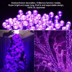 Purple Christmas String Lights - 110 LEDs 46ft/14m 8 Modes End-to-End Plug In Indoor/Outdoor Waterproof Decorative Outside/Inside Fairy Twinkle Xmas Lights For Tree/Halloween/Wedding/Patio/Room/Home -Xmas Lighting Shop 71Qy3hah2tL. AC SL1100