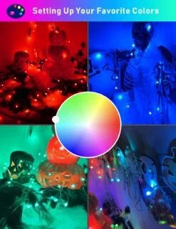 Probro Bluetooth Fairy String Lights - 66ft Dynamic DIY Halloween Lights App Control, RGB Color Changing Plug In Christmas Lights Music Sync Twinkle Lights For Xmas Tree Room Wall Indoor Outdoor Decor -Xmas Lighting Shop 71R DZCMslL. AC SL1500