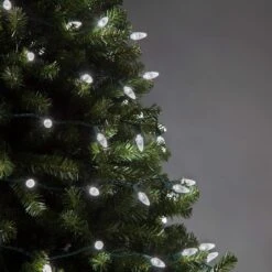 70 C6 LED Cool White Indoor-Outdoor Christmas String Lights, 24 Ft, LED String Lights Outdoor Tree Lights LED Cool White Christmas String Lights For Bedroom -Xmas Lighting Shop 71R6RHZNzPL. AC SL1200