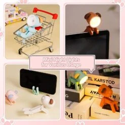 KunHe 12 Pack Puppy Dog Pet Small Mini Night Lights For Kids Cute Animal Led Night Light Lamps For Toddler PeachLoft Peach Loft Read Book Light Christmas Gift Stocking Stuffers -Xmas Lighting Shop 71RN5d3mDWL. AC SL1500
