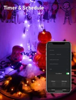 Probro Bluetooth Fairy String Lights - 66ft Dynamic DIY Halloween Lights App Control, RGB Color Changing Plug In Christmas Lights Music Sync Twinkle Lights For Xmas Tree Room Wall Indoor Outdoor Decor -Xmas Lighting Shop 71RTE2qDYML. AC SL1500