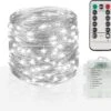 Suddus 66ft 200 LED Outdoor String Lights, White Fairy Lights Battery Operated With Remote, Led Twinkle Lights For Bedroom, Wreath, Patio, Tapestry, Backyard, Garden, Christmas, Party, Indoor
