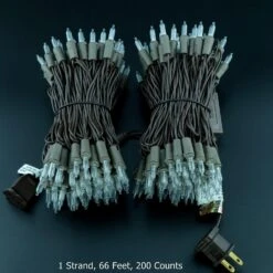 YULETIME Warm White LED Christmas Lights With Brown Wire, 66 Feet 200 Count UL Certified Commercial Grade LED Holiday String Light Set (Warm White - Brown Wire) -Xmas Lighting Shop 71Rfhq28FMS. AC SL1500