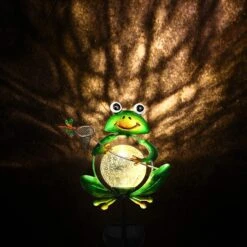 XIFEINIU Garden Solar Lights Outdoor Decorations, Waterproof Frog Crackle Glass Globe Metal Garden Stake Lights, Solar Powered Warm White LED Light For Christmas Pathway Lawn Patio Yard Decor -Xmas Lighting Shop 71RvVErr8GS. AC SL1500
