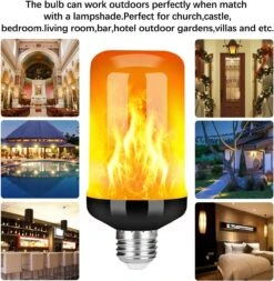 Y- STOP Upgraded LED Flame Light Bulb, 4 Modes Fire Light Bulbs With Upside Down Effect, E26 Base Flickering For Christmas, Party, Outdoor, Indoor, Home Decor (2 Pack) -Xmas Lighting Shop 71RvucwNkmL. AC SL1300