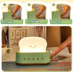 Amylove Toaster Lamp Cute Toast Night Lamp Mini Lamp Night Light Lamp Rechargeable Table Night Lamp For Kids Room Table Desk Bedroom Decorations Christmas Festival Gift -Xmas Lighting Shop 71S7h4bazJL. AC SL1500