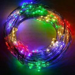 JosMega 2 Pack Solar Powered Fairy String Lights Outdoor Waterproof 8 Modes Twinkle Christmas Decorations Lights, Each 33ft-100LED, 40ft-120LED, 66ft-200LED, 80ft-240LED, Auto On/Off (Multicolor, 33) -Xmas Lighting Shop 71S99AFVRXL. AC SL1000