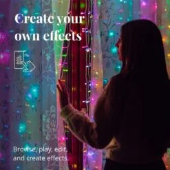 Twinkly Curtain – App-Controlled LED Christmas Lights With 210 RGB+W (16 Million Colors + Warm White) LEDs. 5 By 7 Feet. Clear Wire. Indoor And Outdoor Smart Lighting Decoration 12 Twinkly Curtain – App-Controlled LED Christmas Lights With 210 RGB+W (16 Million Colors + Warm White) LEDs. 5 By 7 Feet. Clear Wire. Indoor And Outdoor Smart Lighting Decoration -Xmas Lighting Shop 71SEYEAQX9L. AC SL1200