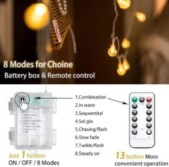 Barzee 35FT 100LED Globe String Lights Battery Operated Ball Fairy String Lights With Remote Control&Timer&8 Modes For Bedroom,Outdoor,Party,Wedding,Garden,Christmas Tree -Xmas Lighting Shop 71Shal2IHaL. AC SL1500
