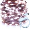 RUICHEN USB Fairy Lights 20 Ft 120 LED String Lights With On/Off Switch, Waterproof Copper Wire Lights For Bedroom Wall Ceiling Wreath Crafts Christmas Wedding Party (Cool White)