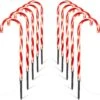 24.5" Candy Cane Lights With Stakes, 12 Packs Large Christmas Pathway Lights Outdoor, 8 Light Modes Candy Cane Pathway Markers Christmas Decorations For Yard Patio Garden Walkway Sidewalks