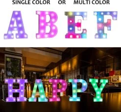 Light Up Colorful LED Marquee Letter Lights, 18 Colors Changing Alphabet Letters Sign With Remote Timer For Night Light Girls Bedroom Wedding Birthday Party Lamp Christmas Home Bar Decor- Colorful A -Xmas Lighting Shop 71T3SJ0yhVL. AC SL1454