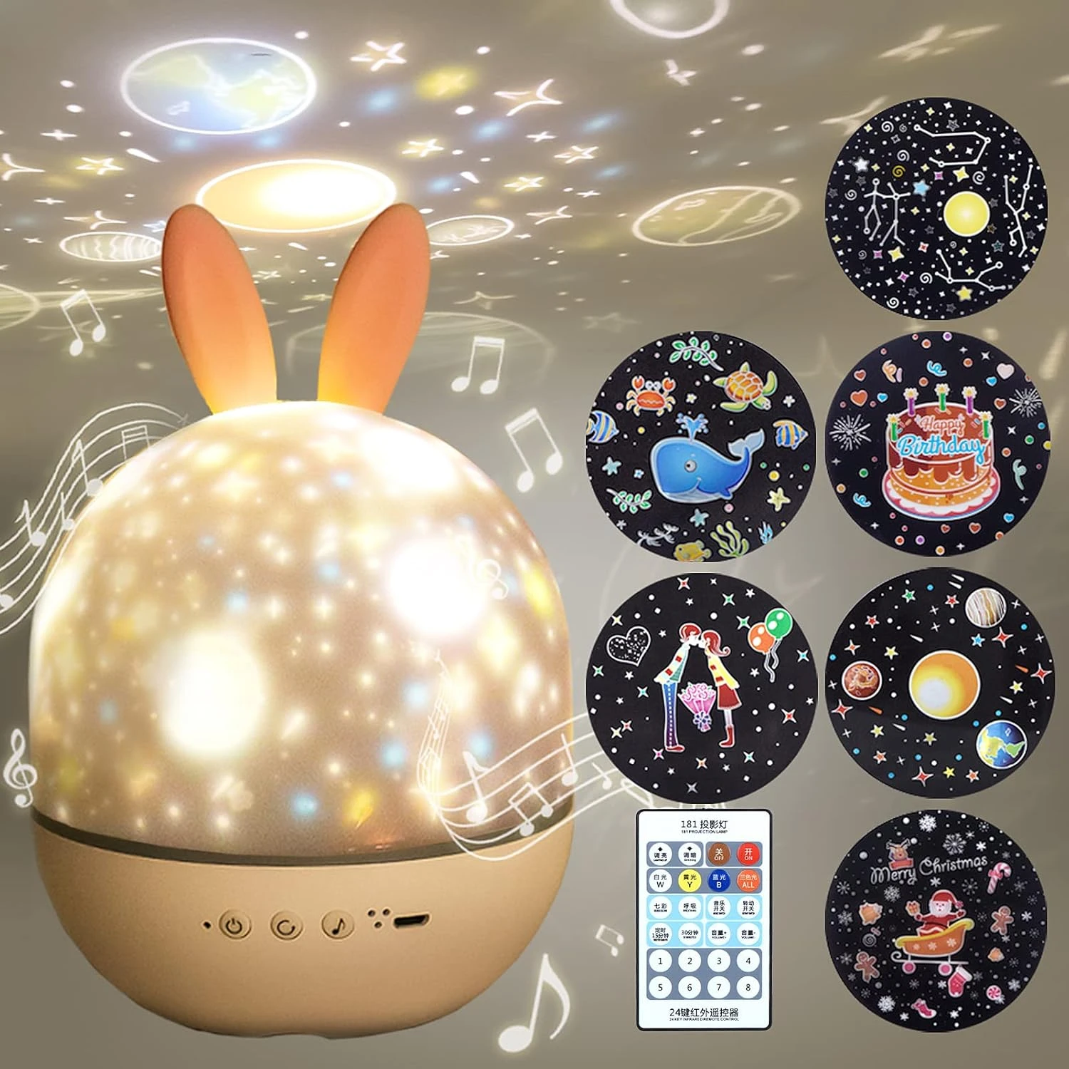 Night Light For Kids,Rotating Starry Night Light Projector With Remote Control,6 Films,USB Rechargeable,Soothe Musics,Bedside Lamp Nursery Light For Baby,Boys,Girls Birthday,Christmas Gift (White) 1 Night Light For Kids,Rotating Starry Night Light Projector With Remote Control,6 Films,USB Rechargeable,Soothe Musics,Bedside Lamp Nursery Light For Baby,Boys,Girls Birthday,Christmas Gift (White)