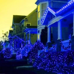 QITONG 2 Pack Blue Solar String Lights Outdoor Waterproof, Each 33ft 100 LED Solar Christmas Lights, 8 Modes Green Wire Solar Tree Lights For Pool Garden Patio Yard Tree Party Wedding -Xmas Lighting Shop 71TKzSsGVPL. AC SL1500