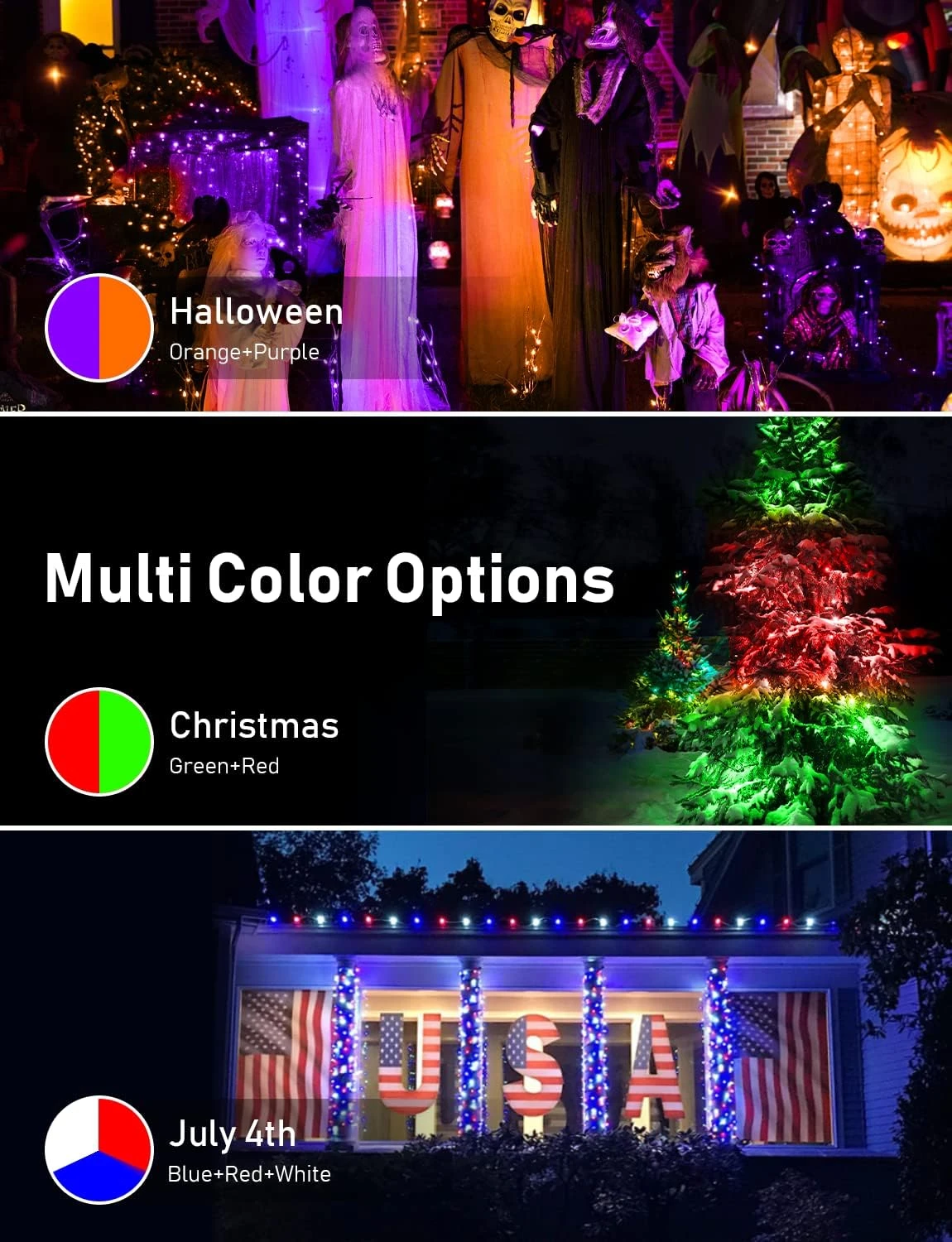 Popotan Outdoor String Lights, Color Changing Waterproof Christmas Lights With Remote Works With Amazon Echo, App Controlled Music Sync Led String Lights For Indoor Outdoor Decor (16.4 FT) 5 Popotan Outdoor String Lights, Color Changing Waterproof Christmas Lights With Remote Works With Amazon Echo, App Controlled Music Sync Led String Lights For Indoor Outdoor Decor (16.4 FT) - Image 5