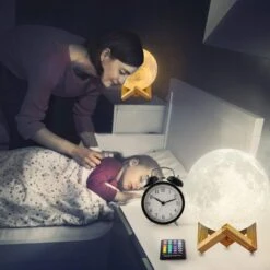 Moon Lamp Moon Night Light,16 Colors Moon Light With Stand & Remote &Touch Control And USB Rechargeable Decorative Lamp For Girls Kids Christmas Party Gift（6 Inch) -Xmas Lighting Shop 71TakbIob L. AC SL1500