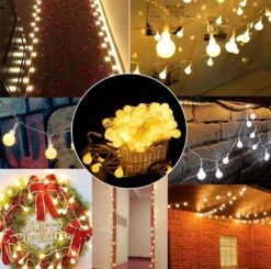 YoTelim Globe String Lights Battery Operated Warm White ，Water Proof 2 Pack 19.7FT 40 LED Globe Fairy String Light 8 Modes With Remote Control, For Home, Party, Christmas, Wedding, Garden Decoration -Xmas Lighting Shop 71TkAis8H5L. AC SL1000