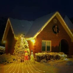 Christmas Decorations Star String Lights, 290 LED Waterfall Tree Lights With 11" Topper Star Christmas Lights Indoor Outdoor Decorative For Wedding Yard Party Home Holiday Decor (Warm White) -Xmas Lighting Shop 71TkpAFKJjL. AC SL1500