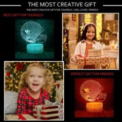 Junnire Cute Chiefs Football Helmet 3D Optical Illusion LED Bedroom Decor Sleep Table Lamp With Remote 7 Colors Acrylic Visual Night Light Birthday Christmas Gifts For Kids KC Men Women -Xmas Lighting Shop 71TkpwxyAjL. AC SL1000