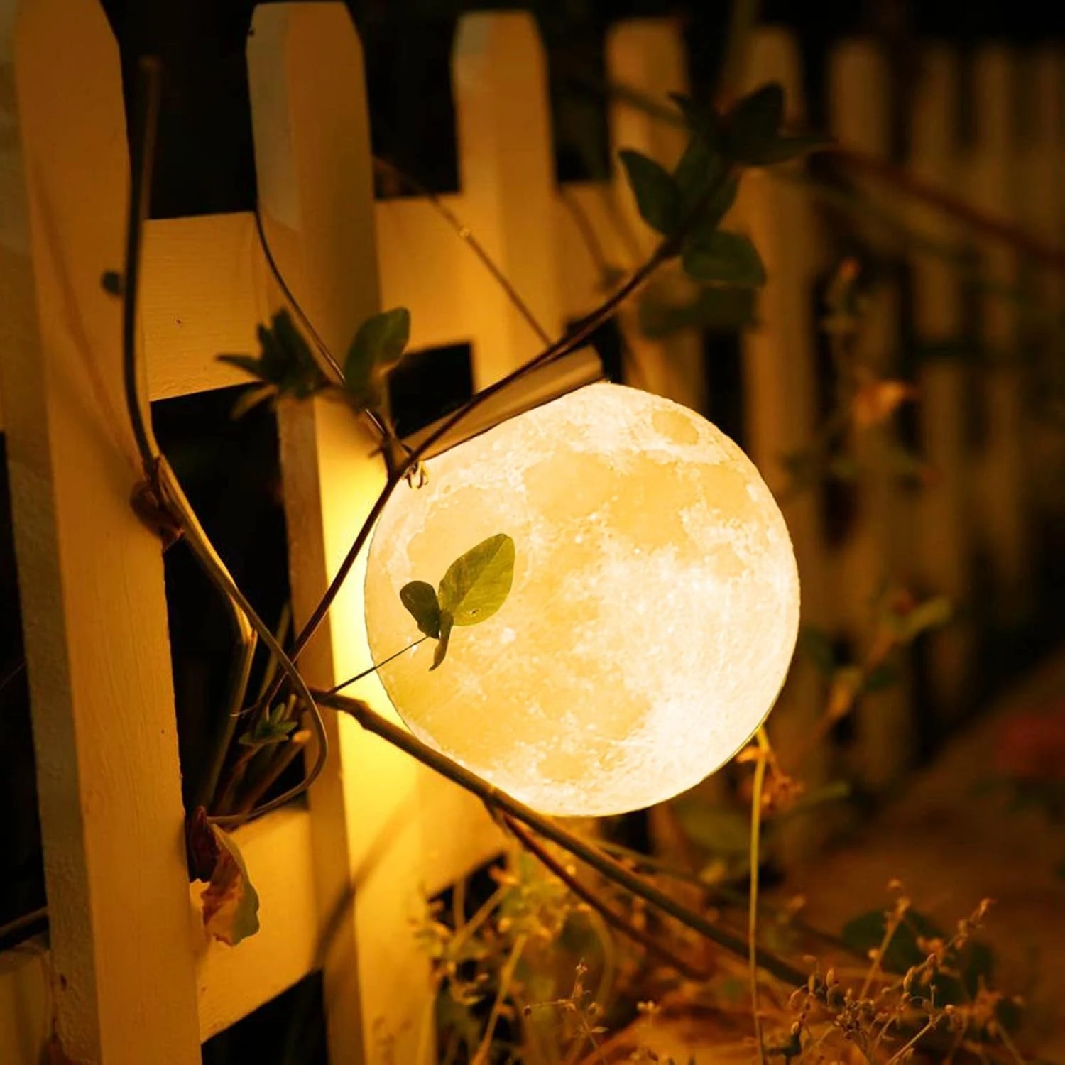 Balkwan 4.7 Inches Solar Moon Lamp Garden Decor Waterproof Outdoor Lanterns With LED Garden Solar Lights Patio Hanging Lights Christmas Decorations For Backyard Fence Pathway, Warm White 6 Balkwan 4.7 Inches Solar Moon Lamp Garden Decor Waterproof Outdoor Lanterns With LED Garden Solar Lights Patio Hanging Lights Christmas Decorations For Backyard Fence Pathway, Warm White - Image 6