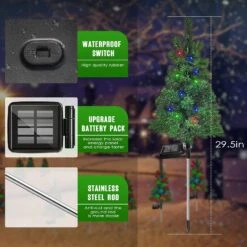 FANFX Solar Christmas Tree Garden Stake Lights Waterproof Christmas Decorations Tree Lights Outdoor Xmas Tree Light Christmas Décor Pathway Lights Patio Yard (Color, 2pcs 9 FANFX Solar Christmas Tree Garden Stake Lights Waterproof Christmas Decorations Tree Lights Outdoor Xmas Tree Light Christmas Décor Pathway Lights Patio Yard (Color, 2pcs -Xmas Lighting Shop 71U04 P7yWL. AC SL1500