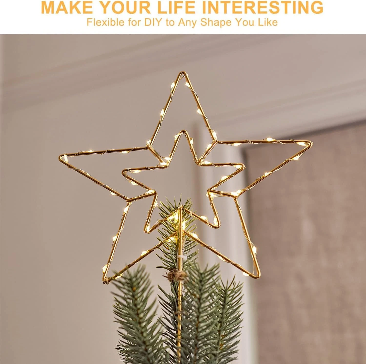 Cosumina 2 Pack 33Ft 10M Battery Powered Fairy Lights Indoor String Light Twinkle Lights With Remote For Wedding Garden Party Decorative Lighting Christmas Light Decoration Warm White 3 Cosumina 2 Pack 33Ft 10M Battery Powered Fairy Lights Indoor String Light Twinkle Lights With Remote For Wedding Garden Party Decorative Lighting Christmas Light Decoration Warm White - Image 3