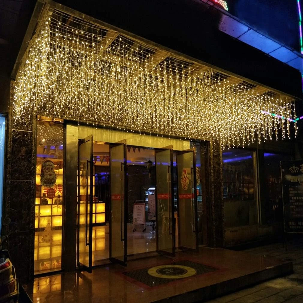 GTSYDING LED Icicle String Lights, Christmas Icicle Lights 16.4Ft 216 LEDs Window Curtain Starry Fairy Lights Plug In 8 Modes For Wedding Party Bedroom Garden Patio Outdoor Indoor (Warm White, 5) 3 GTSYDING LED Icicle String Lights, Christmas Icicle Lights 16.4Ft 216 LEDs Window Curtain Starry Fairy Lights Plug In 8 Modes For Wedding Party Bedroom Garden Patio Outdoor Indoor (Warm White, 5) - Image 3