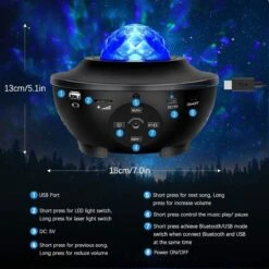 BS ONE Star Projector, Galaxy Projector, Ocean Wave Night Light Starry Light Projector For Kids Bedroom/Game Rooms/Christmas Decoration With Bluetooth Speaker And Remote Control -Xmas Lighting Shop 71UllYheHfL. AC SL1200