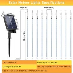 Blingstar Meteor Shower Lights, Upgraded 16 Inch 10 Tubes 360 LED Falling Rain Lights, Warm White Solar Meteor Lights, Outdoor Christmas Decorations For Tree Yard Porch Party Wedding Holiday -Xmas Lighting Shop 71UmZSWUw3L. AC SL1500