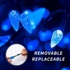 BOKING C6 Christmas Lights String Blue Outdoor 50 LED Strawberry Xmas Tree Indoor Waterproof Decoration Plug In 18 Feet Used For Patio Party Festive Courtyard Home(Blue) -Xmas Lighting Shop 71UnBWtXvJL. AC SL1500