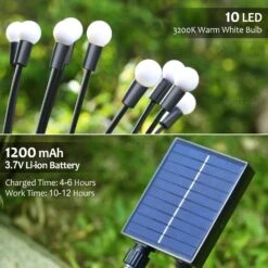 Gorrzai Solar Garden Lights 4 Pack 10 LED Outdoor Solar Firefly Lights 8 Modes Swaying Lights, Sway By Wind, Waterproof Solar Garden Stake For Pathway, Yard, Patio, Lawn, Christmas Decor -Xmas Lighting Shop 71UprzGagNL. AC SL1500