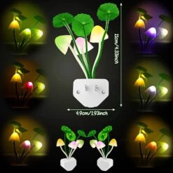 4 Pieces LED Mushroom Night Light Lamp Plug In Mushroom Night Lamp Lights Wall Lamps Nightlight Mushroom Lamp For Adults Kids Thanksgiving Day Christmas -Xmas Lighting Shop 71UwLGISSL. AC SL1500
