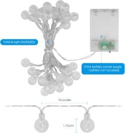 Ankilo [2 Pack] Newest Globe String Lights, 3M 30 LED Battery Powered Fairy Light, 2 Modes Hanging Light Decorative Christmas Lights For Bedroom, Wedding, Party, Patio, Festival -Xmas Lighting Shop 71V1EiEhxLL. AC SL1500