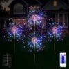 Altantagy Solar Garden Lights, 4 Pack Solar Firework Lights, 8 Mode Solar Garden Decorative Lights, Solar Outdoor Lights For Walkway Pathway Backyard Christmas Decoration Parties