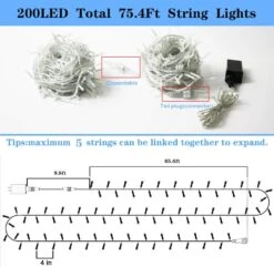 YAOZHOU Pink Christmas Decorations String Lights, Indoor Outdoor IP44 Waterproof 66Ft 200LED 8 Modes Pink Fairy Decor Lights For Valentine's Day, Halloween,Holiday,Party,Wedding,Garden,Tree Decor -Xmas Lighting Shop 71V8xjGXiNL. AC SL1498