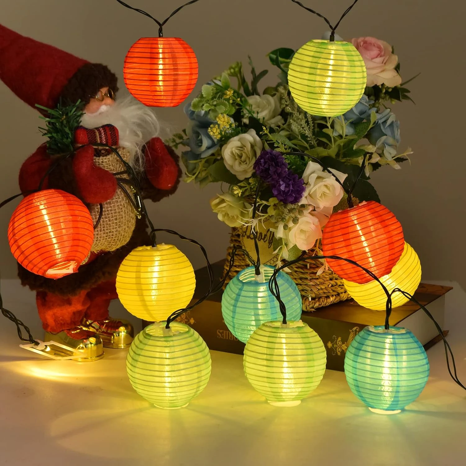ShuoMei 24Pcs Solar Chinese Lantern String Lights, Chinese New Year Decorations 2023, Decorative Hanging LED Light, Christmas Lights Outdoor For Patio, Garden, Yard, Christmas Decoration (Multicolor) 2 ShuoMei 24Pcs Solar Chinese Lantern String Lights, Chinese New Year Decorations 2023, Decorative Hanging LED Light, Christmas Lights Outdoor For Patio, Garden, Yard, Christmas Decoration (Multicolor) - Image 2