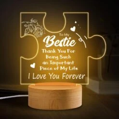 Coldbling Bestie Gifts For Women, Bestie Birthday Gifts, Engraved Acrylic Night Light For Best Friends, Christmas Gifts Thanksgiving Day Gift, Mothers Day Gift, Solid Wood Base