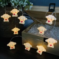 Cute Big Ear Dog Night Light Puppy Dog Lamp Cinnamoroll Light Fairy String Light For Boys Girls Bedroom Birthday Christmas Holiday Decor (1.65m/10led, Heart Dog)