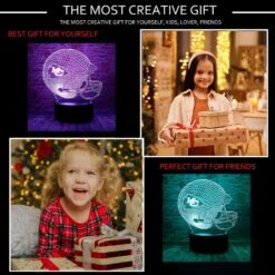 Cute Chiefs Football Helmet 3D Optical Illusion LED Bedroom Decor Sleep Table Lamp With Remote 7 Colors Acrylic Visual Night Light Birthday Christmas Gifts For Kids KC Men Women -Xmas Lighting Shop 71WCmtOiuRL. AC SL1000