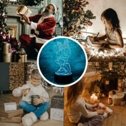 Junnire Cute Mouse Mice Anime Character 3D Optical Illusion LED Bedroom Decor Sleep Table Lamp With Remote 7 Colors Acrylic Visual Night Light Birthday Christmas Gifts For Kids -Xmas Lighting Shop 71WOsyYuibL. AC SL1000