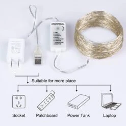 USB Fairy String Lights, 66FT 200LED Firefly String Lights, 8 Lighting Modes Twinkle Lights For Bedroom Halloween Christmas Tree Wreath Party Wedding Baby Shower Decoration, Pure White -Xmas Lighting Shop 71WPYAtF9lL. AC SL1500