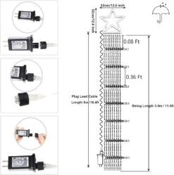 FUNIAO (New) Christmas Lights, Outdoor Christmas Decorations, 320 LED Waterfall String Lights, 8 Light Modes Chrsitmas Lights With 12" Star Tree Topper For Yard, Wedding, Party, New Year (Multicolor) 13 FUNIAO (New) Christmas Lights, Outdoor Christmas Decorations, 320 LED Waterfall String Lights, 8 Light Modes Chrsitmas Lights With 12" Star Tree Topper For Yard, Wedding, Party, New Year (Multicolor) -Xmas Lighting Shop 71WRw63Jp7L. AC SL1500