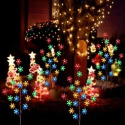Windpnn 4-Pack Solar Snowflake Christmas Pathway Lights Multi-Color, Waterproof Christmas Garden Stake Lights Outdoor Solar Christmas Decorations Lights For Garden Yard Patio Lawn Pathway -Xmas Lighting Shop 71WUhb1uLIL. AC SL1500