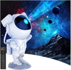 JIEJIE-JJ Starry Night Light Projector Astronaut LED Projection Lamp With Remote Control, Adjustable Head Angle,Gift For Kids Adults Home Party Ceiling Decor Christmas Gift