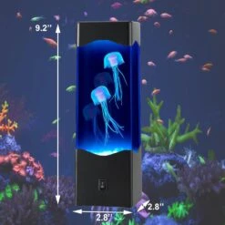 Gifts For Adults Kids, Multi-Color Jellyfish Lava Lamp, USB Powered Aquarium Night Lights With 3 Jellyfish,Office Room Desktop Decoration, Gifts For Christmas Birthdays Holidays (Black) -Xmas Lighting Shop 71WtimrG5KL. AC SL1500