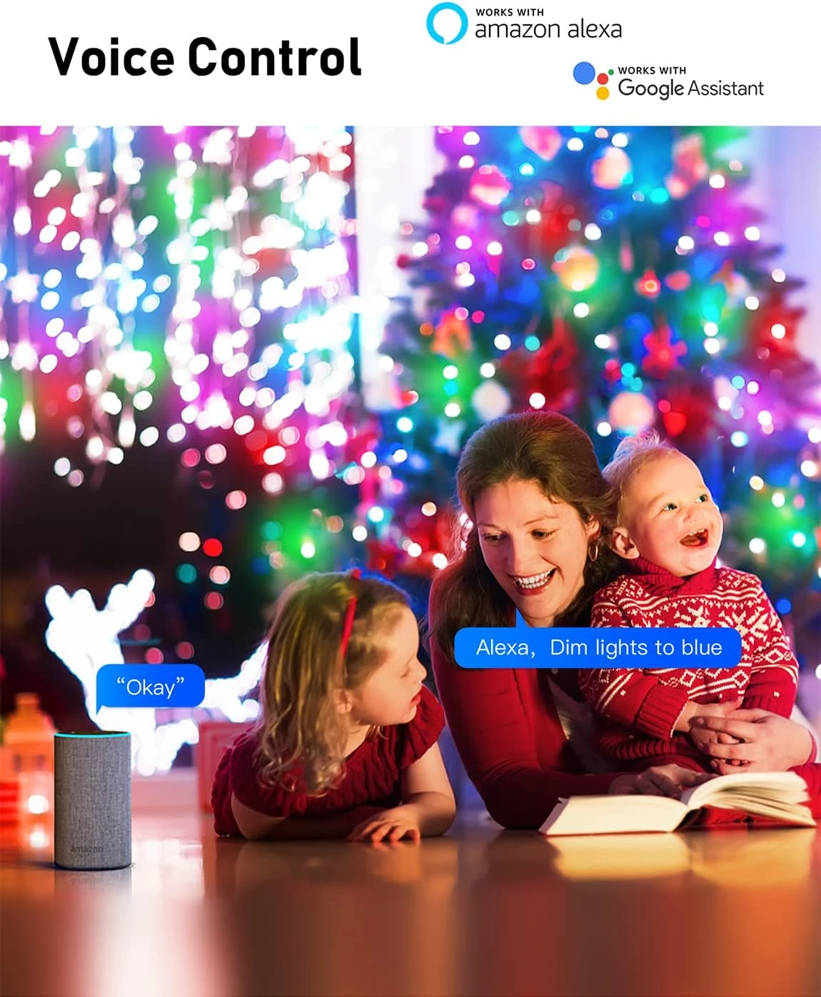 Popotan Outdoor String Lights, Color Changing Waterproof Christmas Lights With Remote Works With Amazon Echo, App Controlled Music Sync Led String Lights For Indoor Outdoor Decor (16.4 FT) 2 Popotan Outdoor String Lights, Color Changing Waterproof Christmas Lights With Remote Works With Amazon Echo, App Controlled Music Sync Led String Lights For Indoor Outdoor Decor (16.4 FT) - Image 2