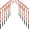 Dazzle Bright 12 Pack 16" Christmas Candy Cane Pathway Markers, Xmas Pathway Lights Outdoor With 72 Warm White Lights For Walkway Garden Lawn Holiday Decorations